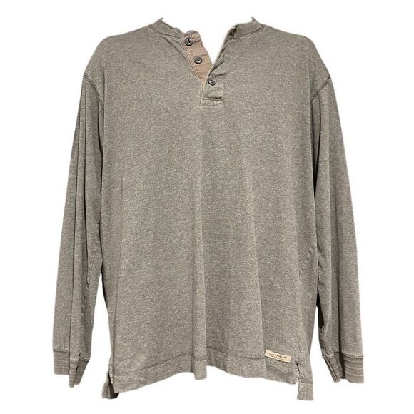 Eddie Bauer Gray Long Sleeve Henley Shirt Men’s Medium - Picture 1 of 8